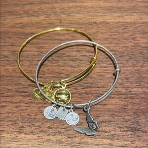 Alex and Ani Gold and Silver Charm Bangles